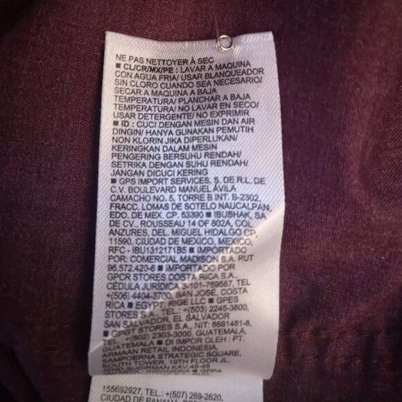 Old Navy Everyday Men's Size Large Burgundy Button Down Built in Flex Shirt - Picture 6 of 12